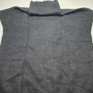 QVC Sweater Turtleneck Pullover Cap Sleeve Black Size Small